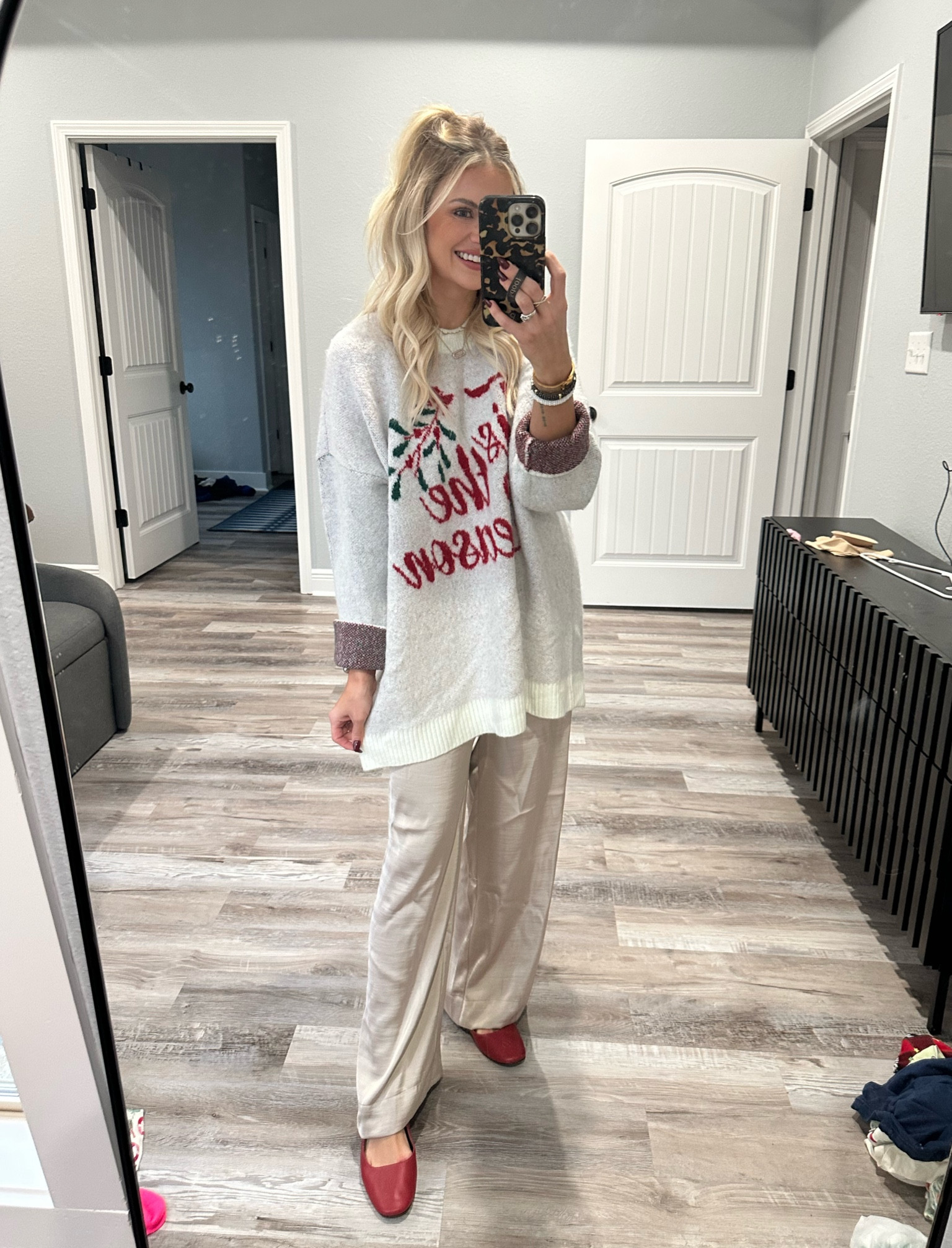 Holiday outfit 
Medium sweater, XS pants, shoes are tts

#LTKFindsUnder50 #LTKHoliday #LTKStyleTip