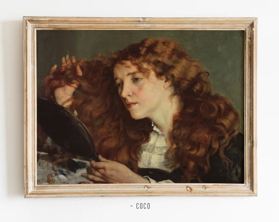 Beautiful Auburn Hair Girl Oil Painting Digital Wall Art Irish - Etsy | Etsy (US)