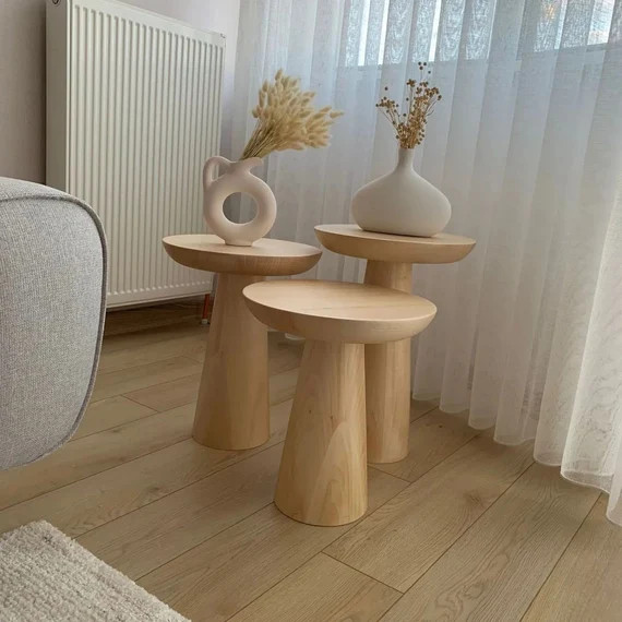 Wooden Fungi Table Crude and Polished Table Modern Minimal - Etsy | Etsy (US)
