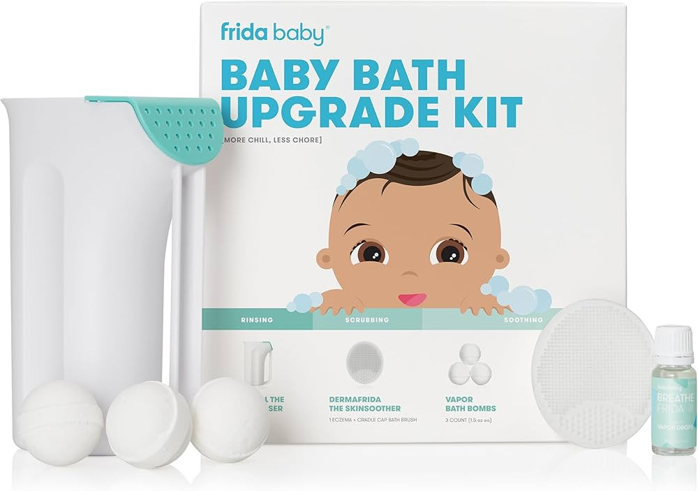 Frida Baby Baby Bath Upgrade Kit | Infant and Toddler Bath Essentials, Rinser Cup, Baby Bath Sili... | Amazon (US)