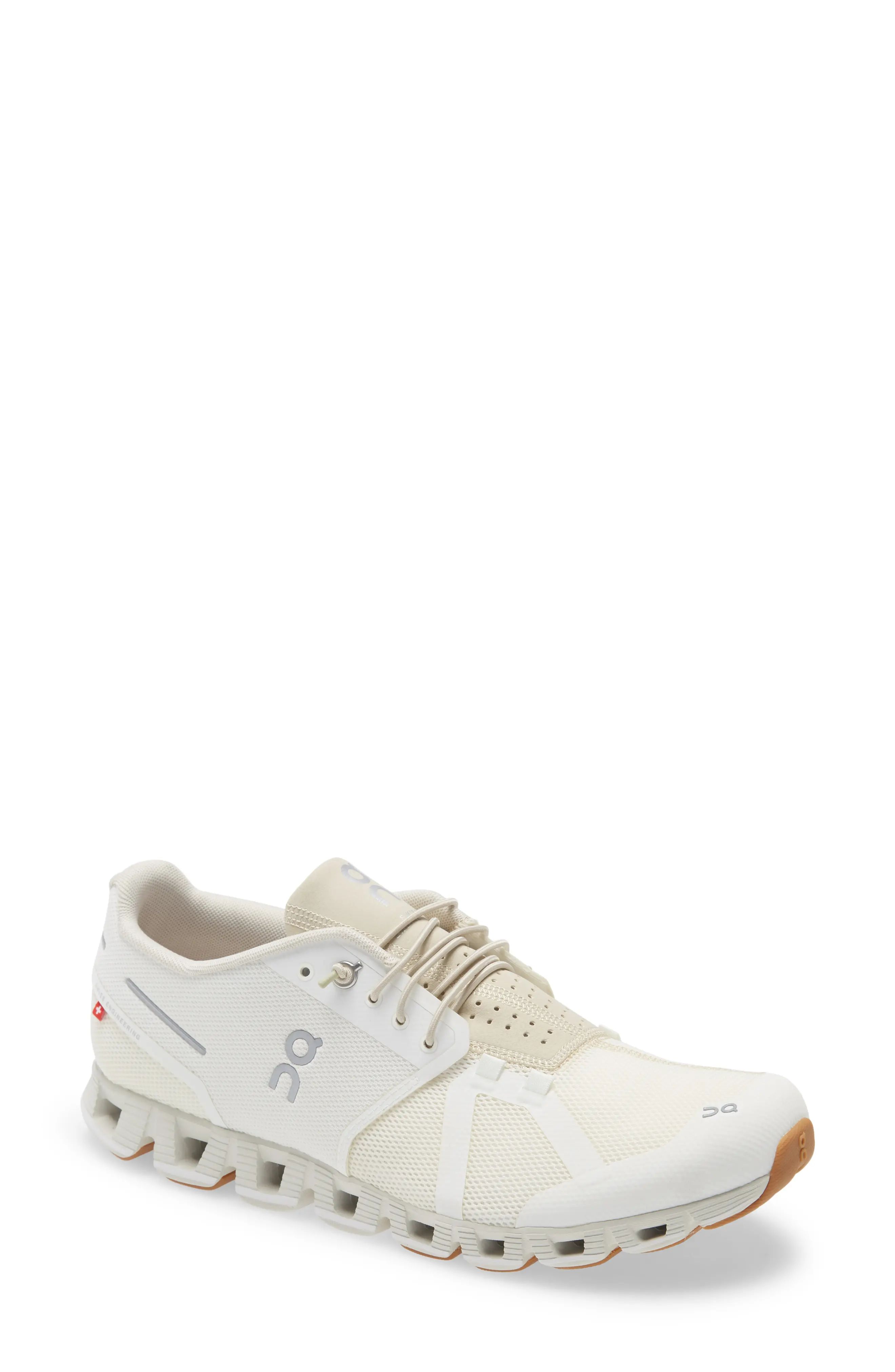 On Cloud Running Shoe, Size 7.5 in White/Beige at Nordstrom | Nordstrom