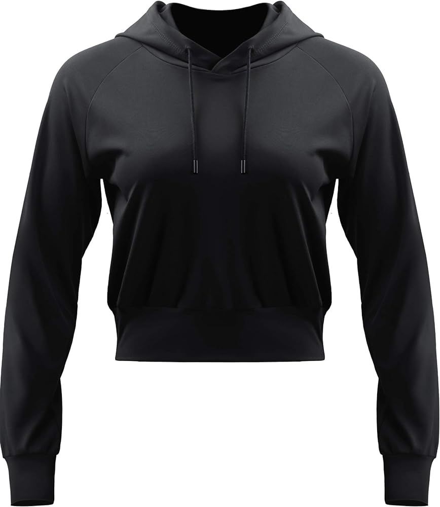 CADMUS Women's Casual Long Sleeve Crop Top Sweatshirt Hoodies for Running 1 or 2 Pack | Amazon (US)