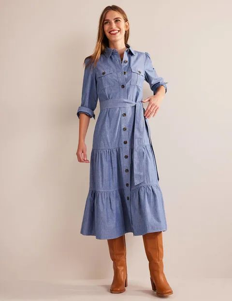 Lily Chambray Midi Shirt Dress | Boden (US)