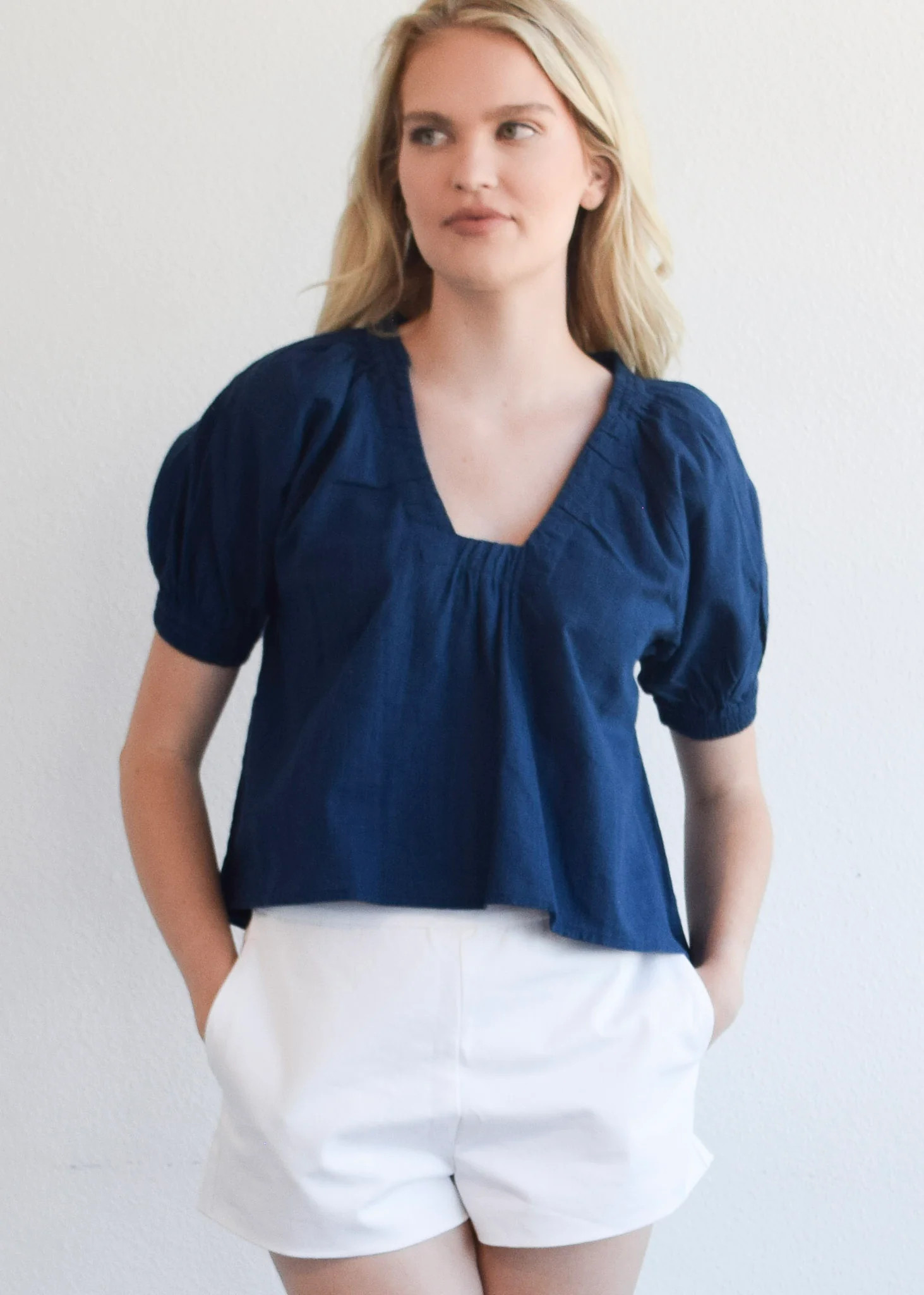 Never A Wallflower | Marakesh Top Navy Woven | Never A Wallflower