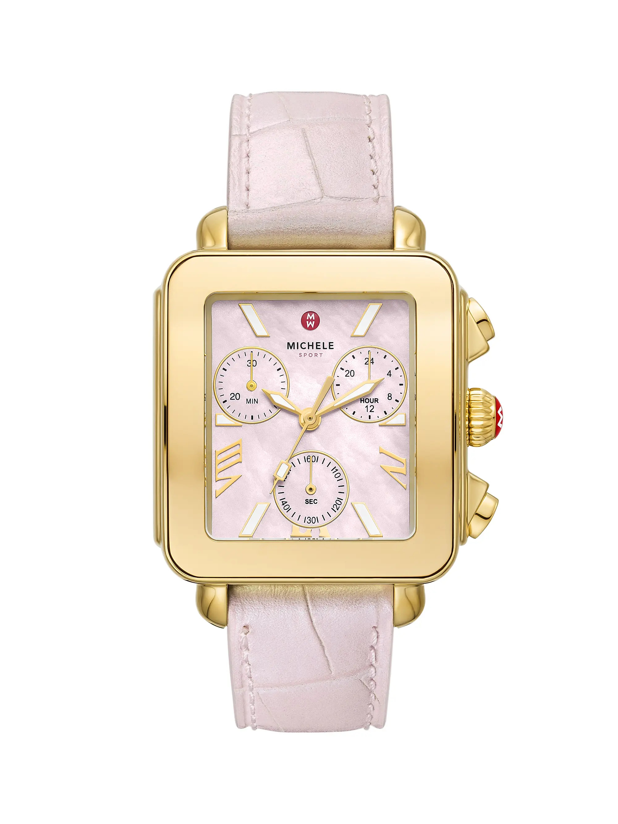 Deco Sport 18K-Gold-Plated & Croc-Embossed Chronograph Watch/34MM x 36MM | Saks Fifth Avenue