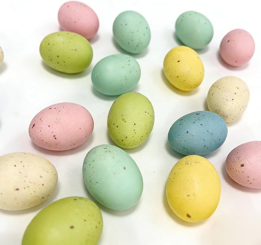 FJAKA 24 Pcs Speckled Easter Eggs, 2.4 Inch Colorful Plastic Speckled Eggs Bowl Basket Vase Fille... | Amazon (US)