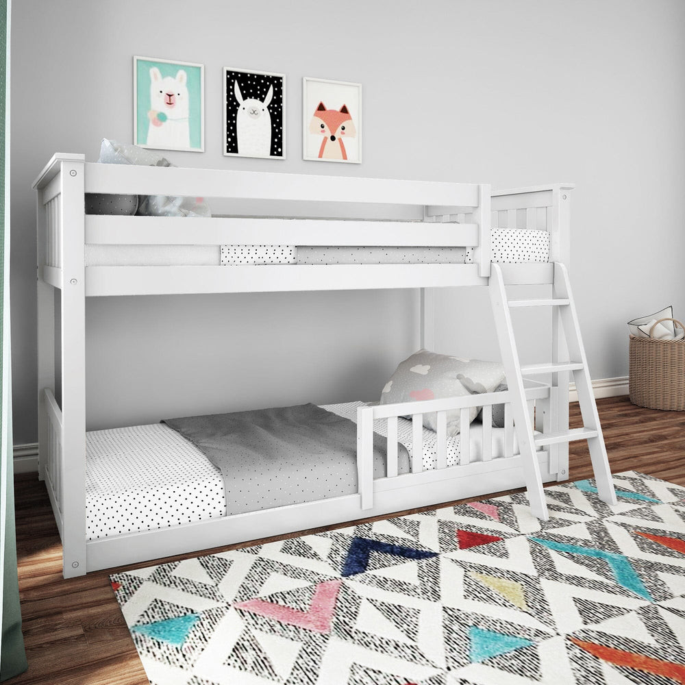 Twin Over Twin Low Bunk With Guardrails | max & lily