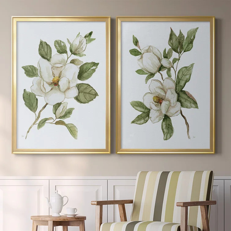 Magnolia Morning I Premium Framed On Canvas 2 Pieces Painting | Wayfair North America