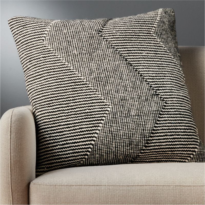 23" Bias Pillow with Feather-Down InsertCB2 Exclusive In stock and ready to ship.ZIP Code 75201Ch... | CB2