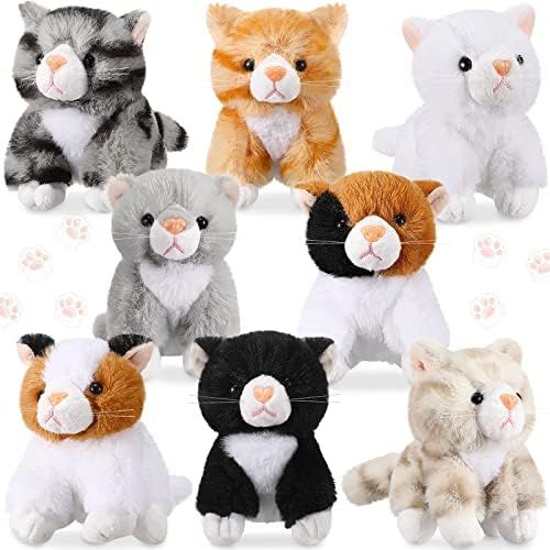 8 Pieces Plush Pets 5 Inch Stuffed Animals Bulk Assorted Cute Stuffed Pet Animal Plush Toys Small... | Amazon (US)