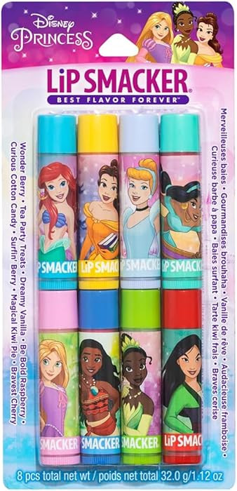 Lip Smacker Disney Princess Flavored Lip Balm Party Pack 8 Count, Clear, For Kids | Amazon (US)