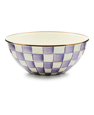 Violet Check Large Handmade Everyday Bowl | Macy's
