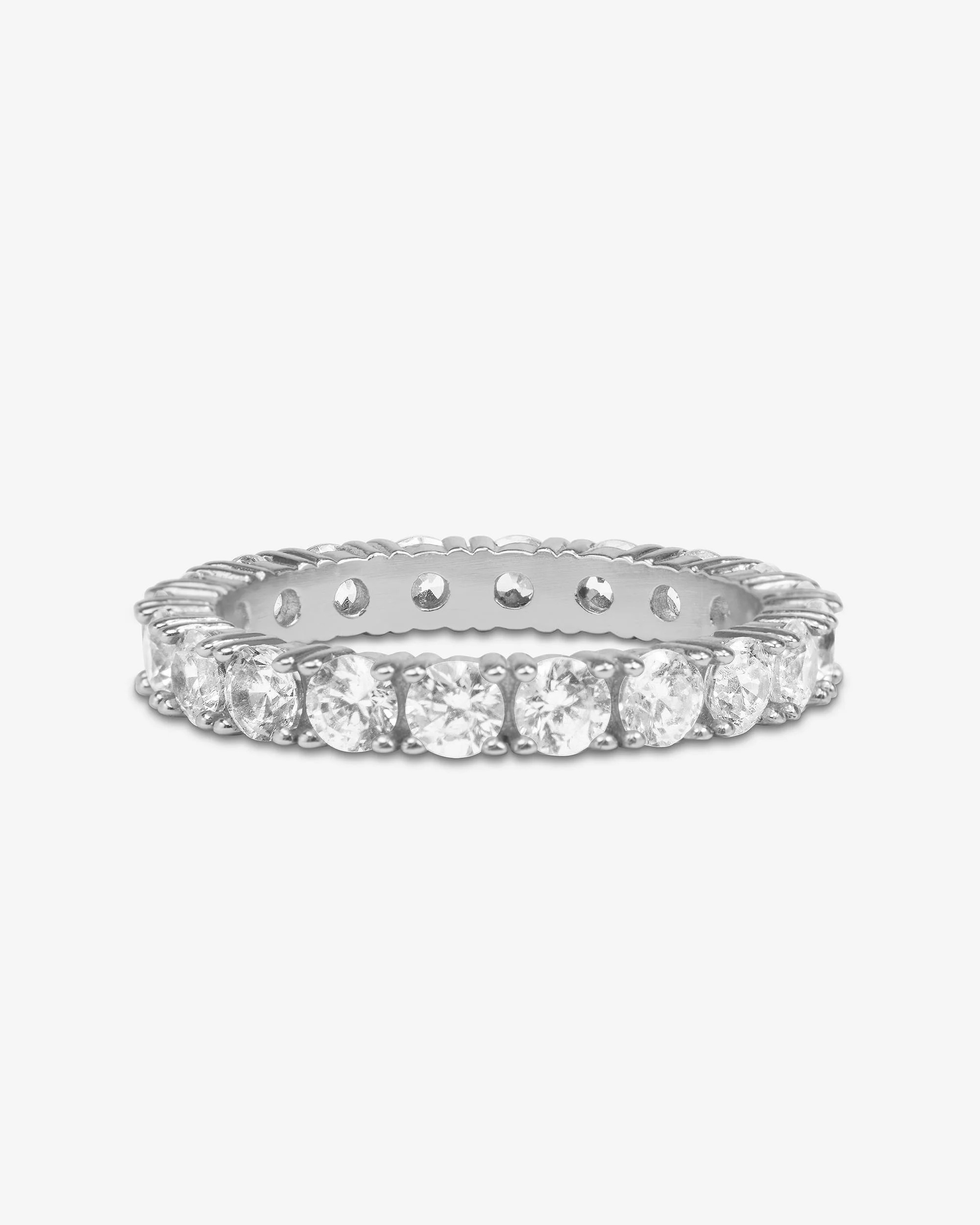 Heiress Ring 3mm | Silver Simulated Diamond Stacking Ring | Melinda Maria Jewelry