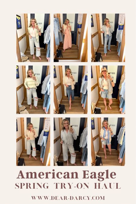 American Eagle Spring Try-on Haul 
12 outfits created with these 13 items!

Makes a great Spring capsule wardrobe with ultimate outfit creation possibilities 

Denim shorts, jeans, sweaters, jumpsuit, bodysuit,
Button ups, denim trench coat 


#LTKstyletip #LTKsalealert #LTKSpringSale