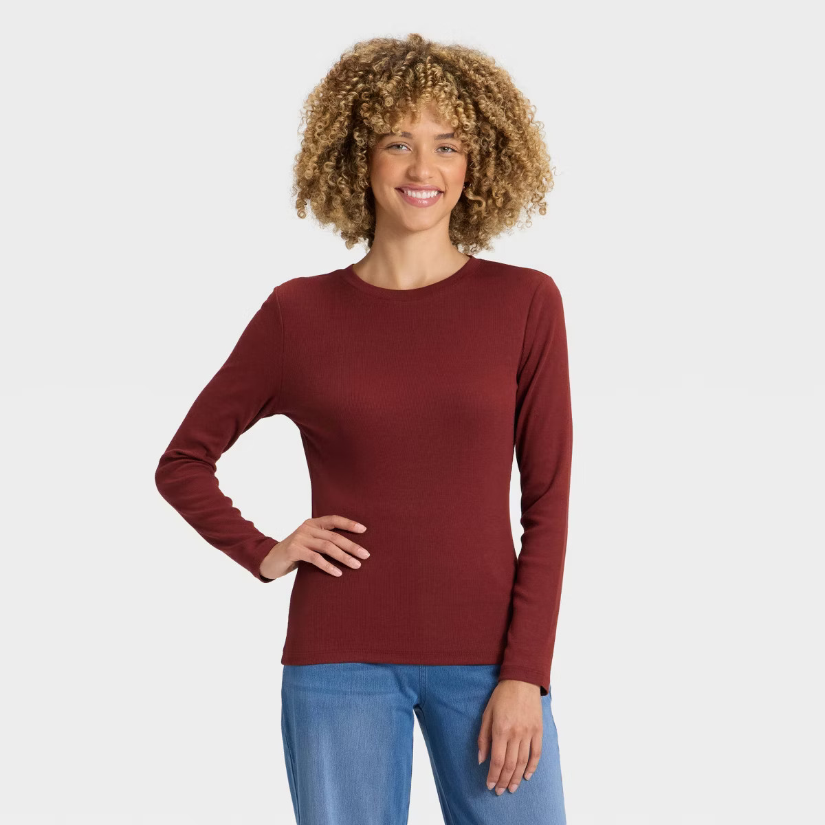Women's Slim Fit Long Sleeve Top - A New Day™ | Target