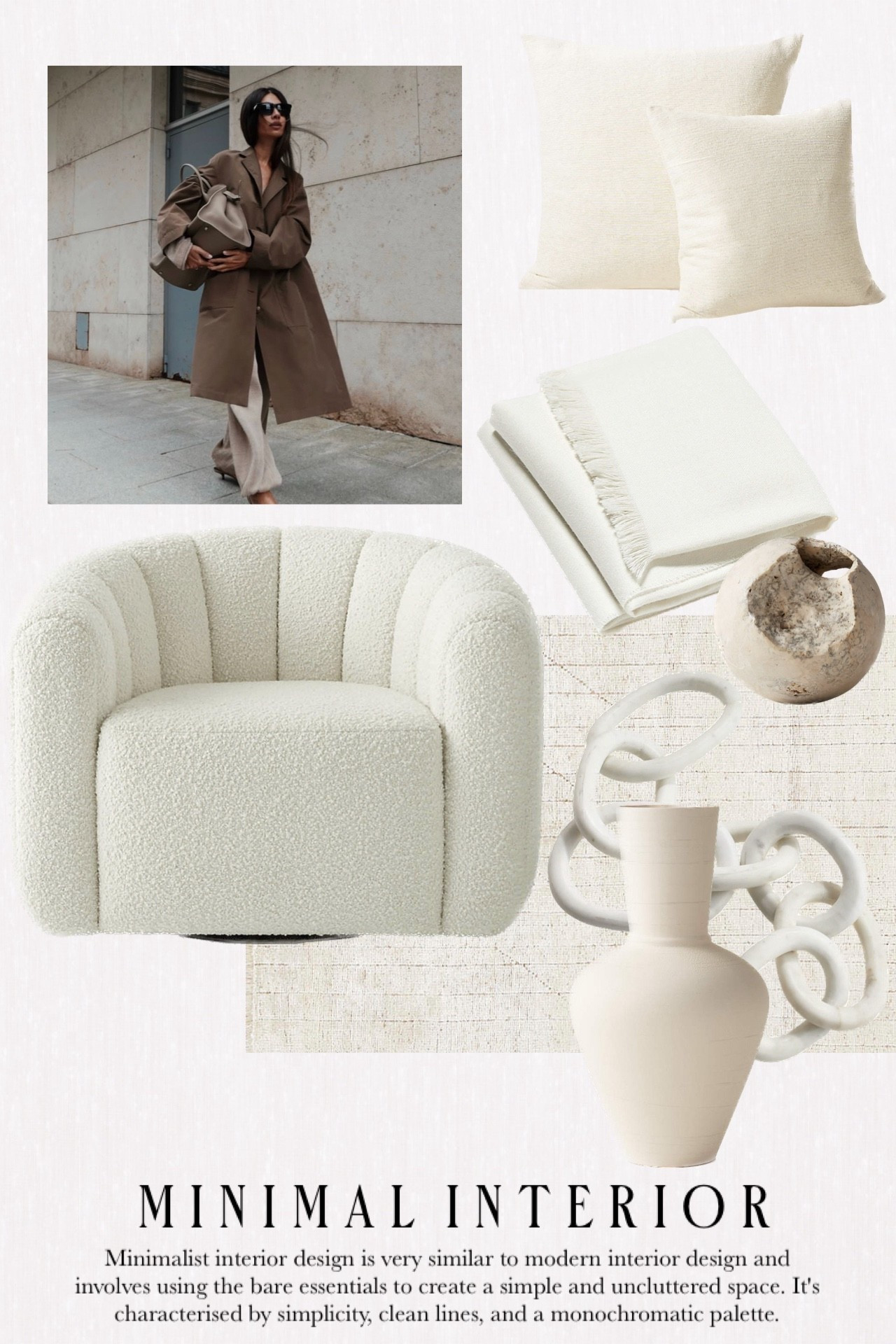 Minimal interior | There is no excessive ornamentation and decoration. Instead, the few details that are used are uncomplicated and blend harmoniously into the setting. This might be in the form of a single artwork adorning a living room wall, or a beautiful vase on top of the dining room table.

#home #decor #interior #interiordesign #livingroom 

#LTKdayinmylife #LTKHome #LTKOver40