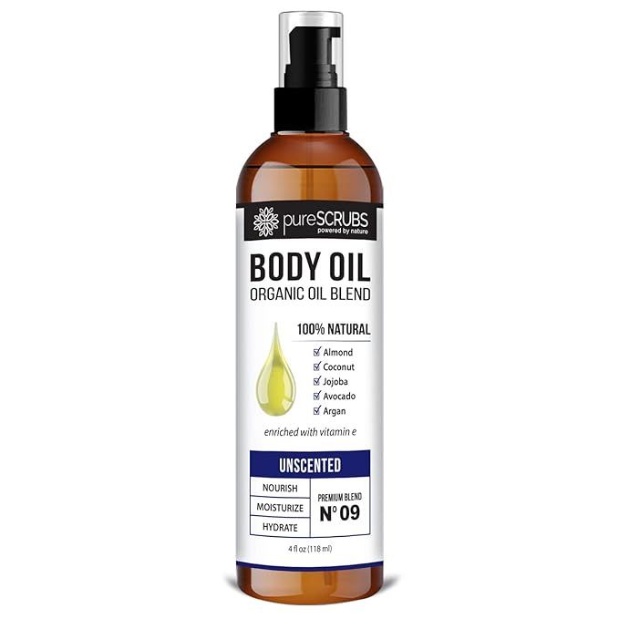 pureSCRUBS Ultra Moisturizing UNSCENTED BODY OIL Spray For Dry Skin, Massage, Stretch Marks, Orga... | Amazon (US)