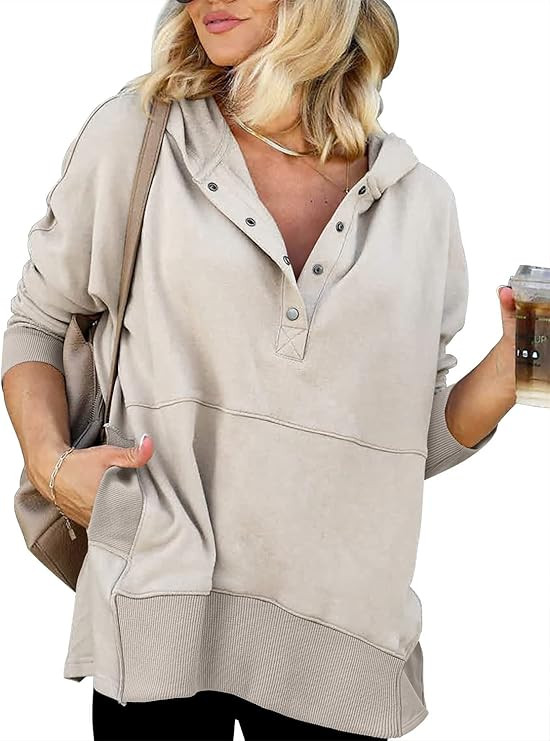 VNK Womens Casual Hoodie Fashion Pullover Sweatshirt Oversized Long Sleeve Hooded With Pockets | Amazon (US)