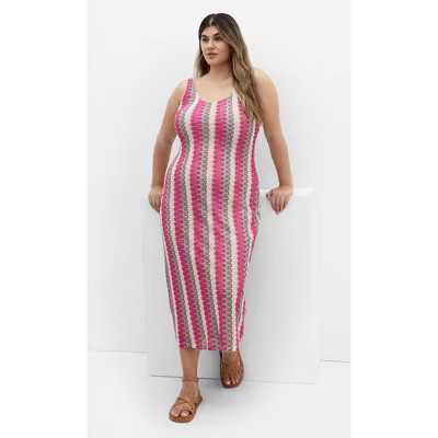 CITY CHIC | Women's Plus Size Leilani Stripe Dress - pink - 16W | Target