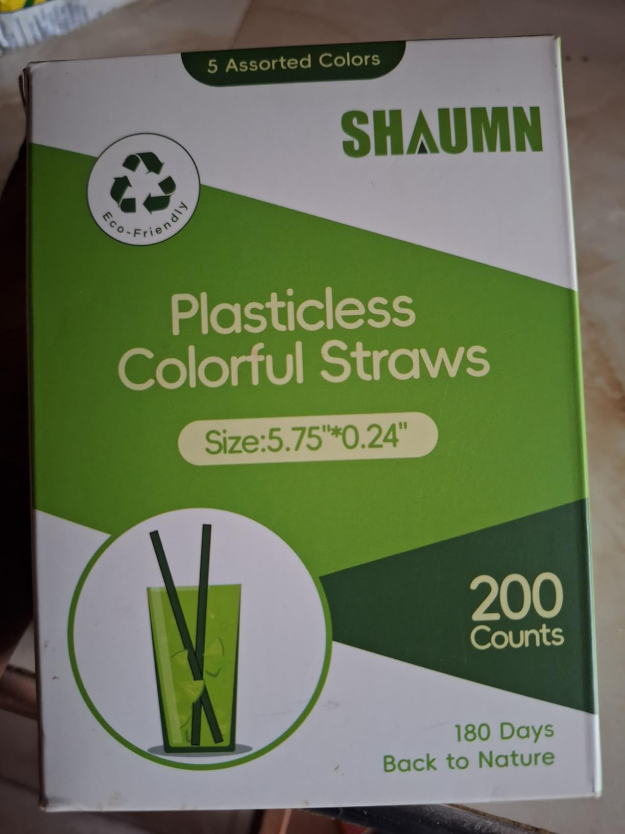 5.75" Short Cocktail Straws Plastic-Free,Colorful Disposable Drinking Straws 200pcs,Plant-Based S... | Amazon (US)
