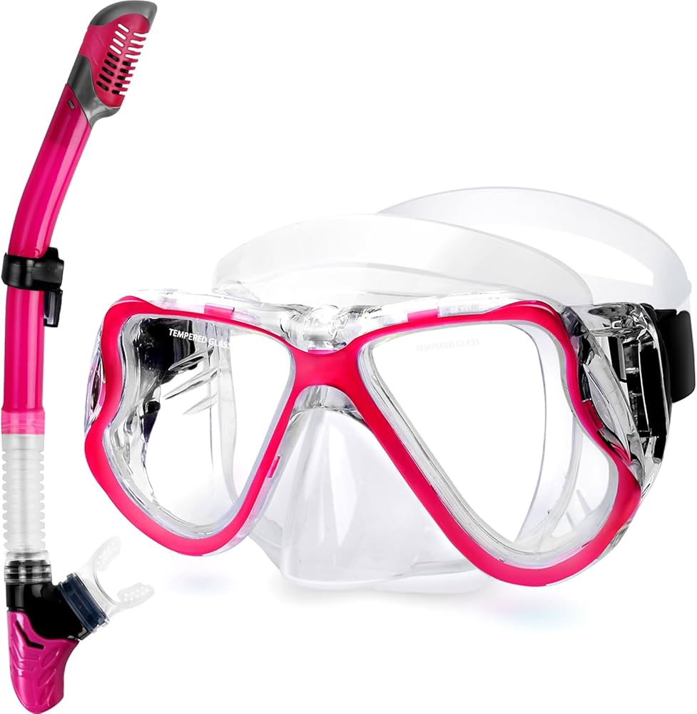 Greatever Dry Snorkel Set,Panoramic Wide View,Anti-Fog Scuba Diving Mask,Professional Snorkeling ... | Amazon (US)