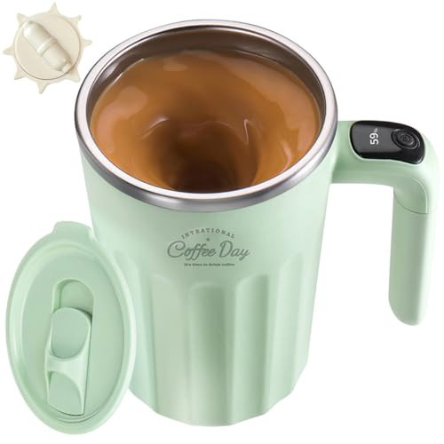Self Stirring Mug,Self Stirring Coffee Mug,Suitable for Coffee, Milk, Cocoa and Other Beverages (Matcha Green-temperature, 12 Ounces) | Amazon (US)