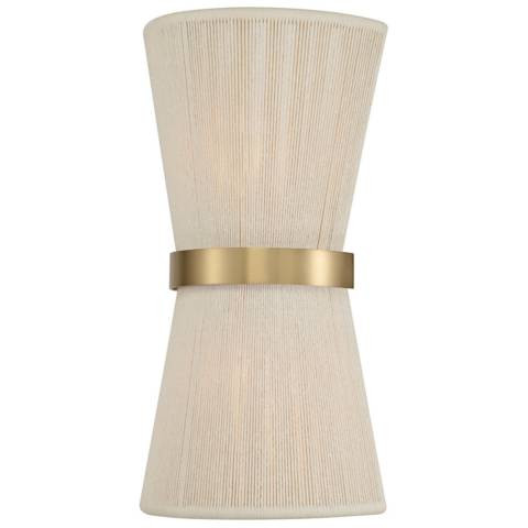 Capital Cecilia 16" High Natural Rope and Brass 2-Light Wall Sconce | Lamps Plus
