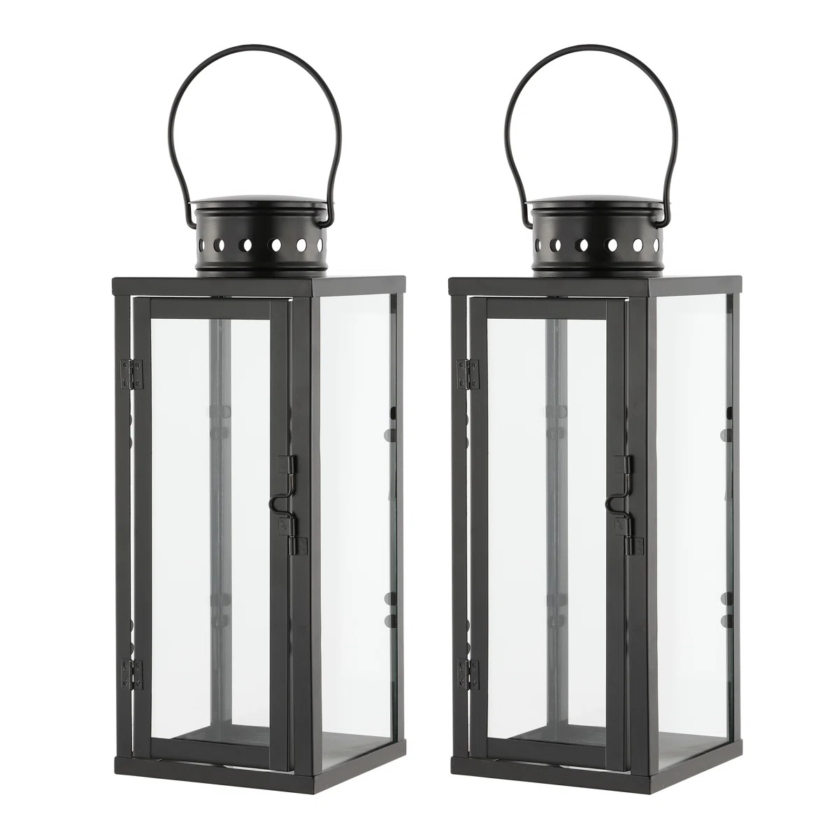 21.75'' H Metal Floor Lantern (Set of 2) | Wayfair North America