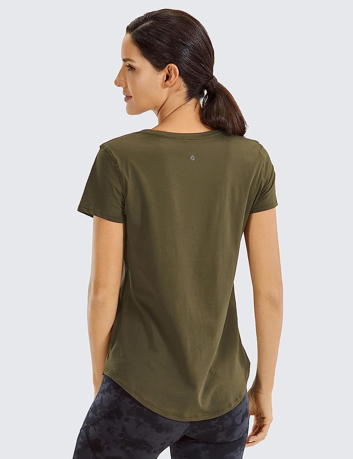 CRZ YOGA Women's Pima Cotton Short Sleeve Workout Shirt Yoga T-Shirt Athletic Tee Top | Amazon (US)