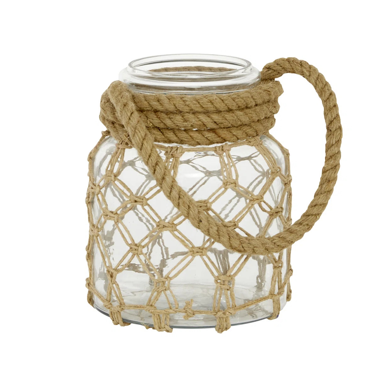 The Novogratz Glass Decorative Indoor Outdoor Candle Lantern with Rope Handle | Wayfair North America