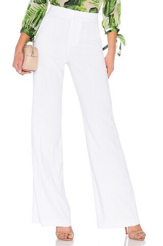 Alice + Olivia Dylan High Waisted Fitted Pant in White from Revolve.com | Revolve Clothing (Global)