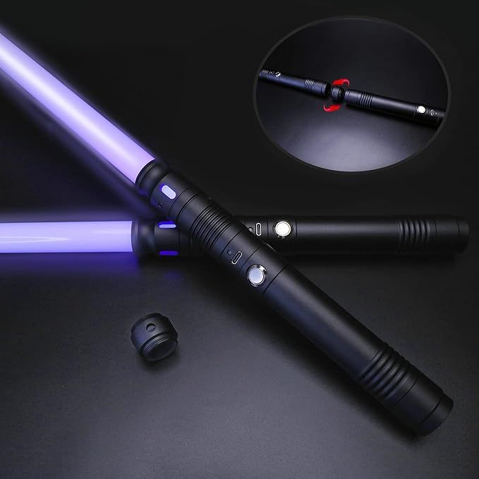 Lukidy 2Pack Lightsaber Metal Hilt 12 Colors,Battery Rechargable 2-in-1 Double-Bladed FX Dueling ... | Amazon (US)