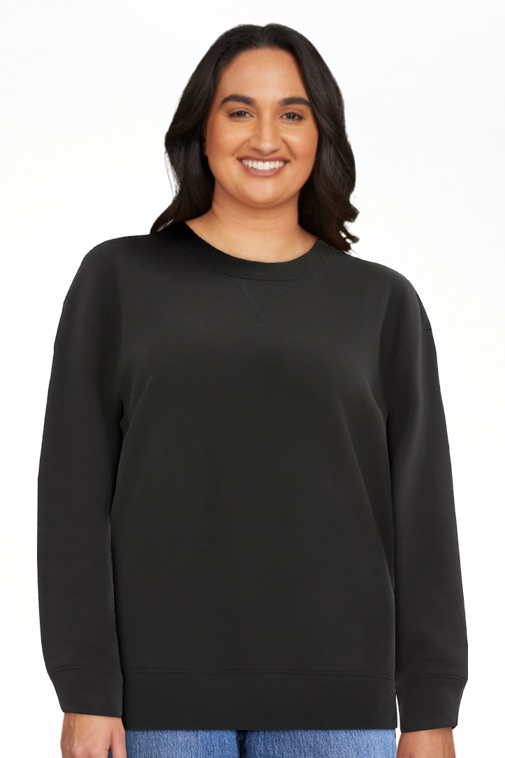 Time and Tru Women's and Women's Plus Crewneck Sweatshirt with Long Sleeves, Sizes XS-4X | Walmart (US)