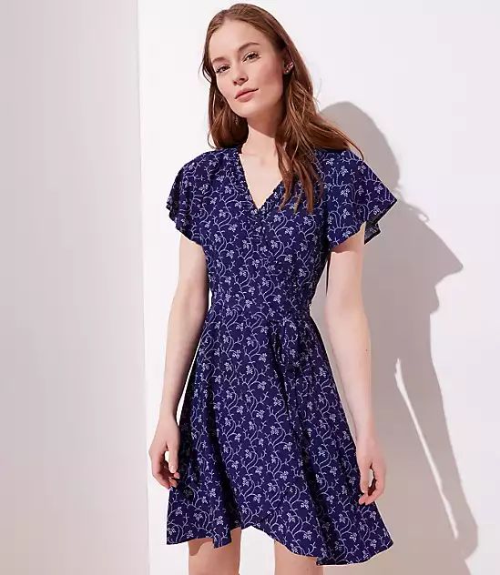 Garden Ruffle Wrap Dress | LOFT