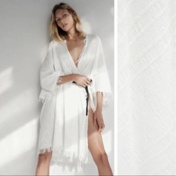 ZARA FRINGED KIMONO WRAP | Poshmark