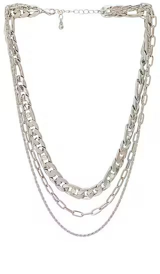 Stacked Chain Necklace in Silver | Revolve Clothing (Global)