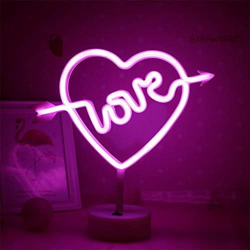 LED Cupid's Bow Shape Neon Light Sign Love in Heart Neon Night Lights Pink Neon Letter Sign Marquee  | Amazon (US)