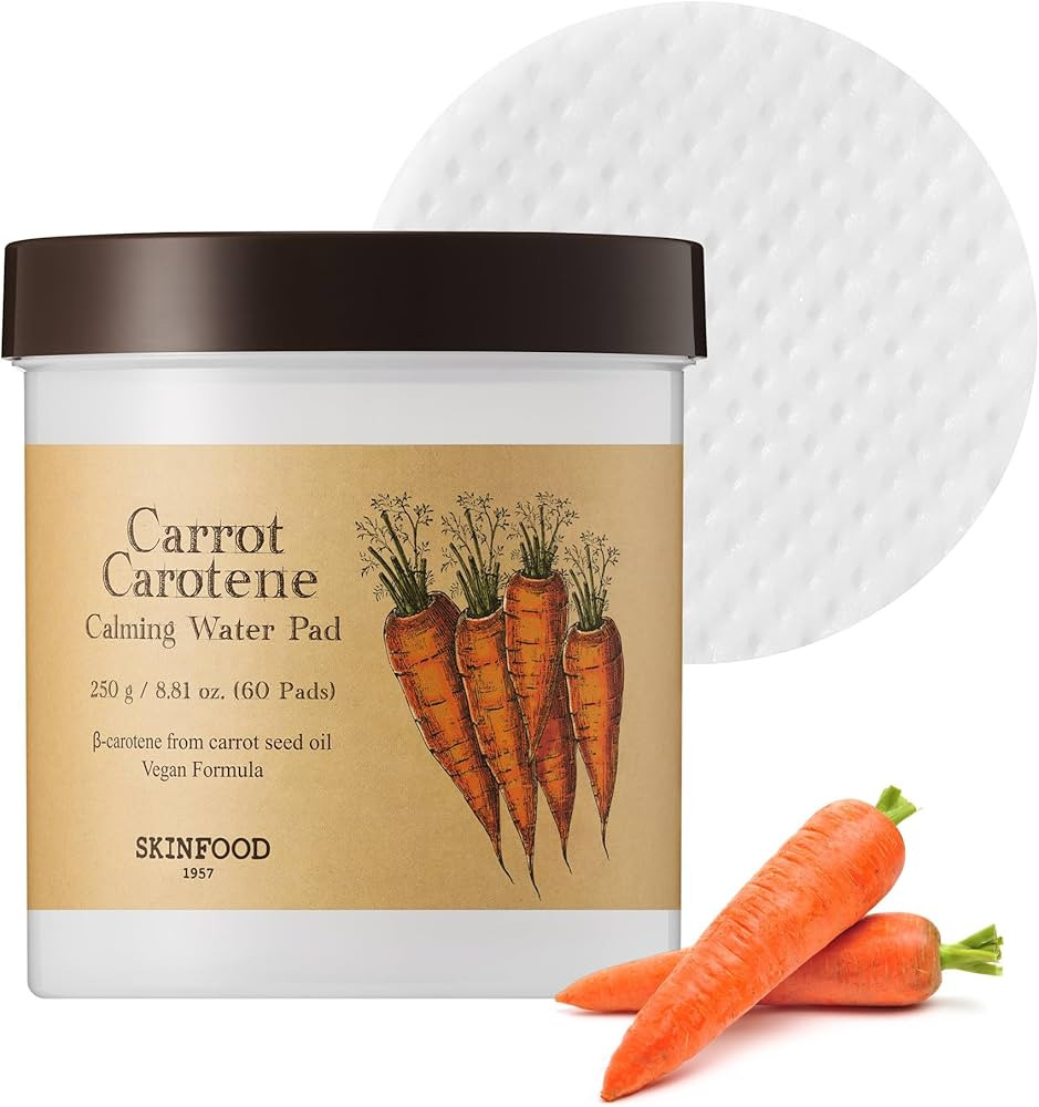 SKINFOOD Carrot Carotene Calming Water Pad 250g (8.81 oz.) 60 Sheets- Redness Relief Soothing Fac... | Amazon (US)