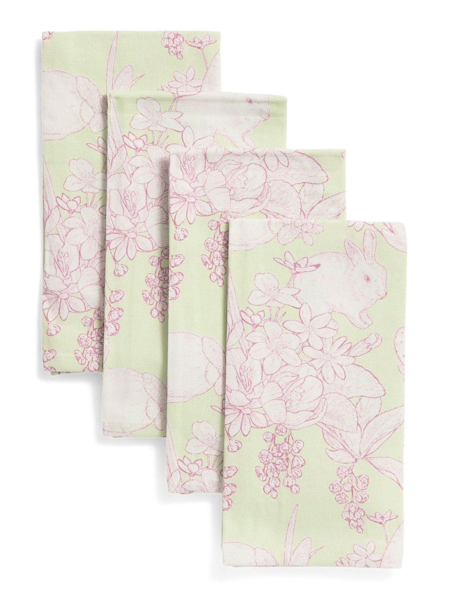 Set Of 4 Rabbit Toile Napkins | TJ Maxx