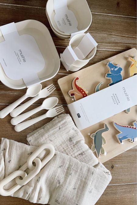 New goodies from Mushie. Love this dinnerware, puzzle, and baby swaddle & teether

#LTKbaby #LTKfamily #LTKkids