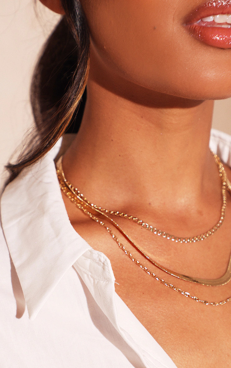 Gold Snake & Multi Chain Necklace | PrettyLittleThing US