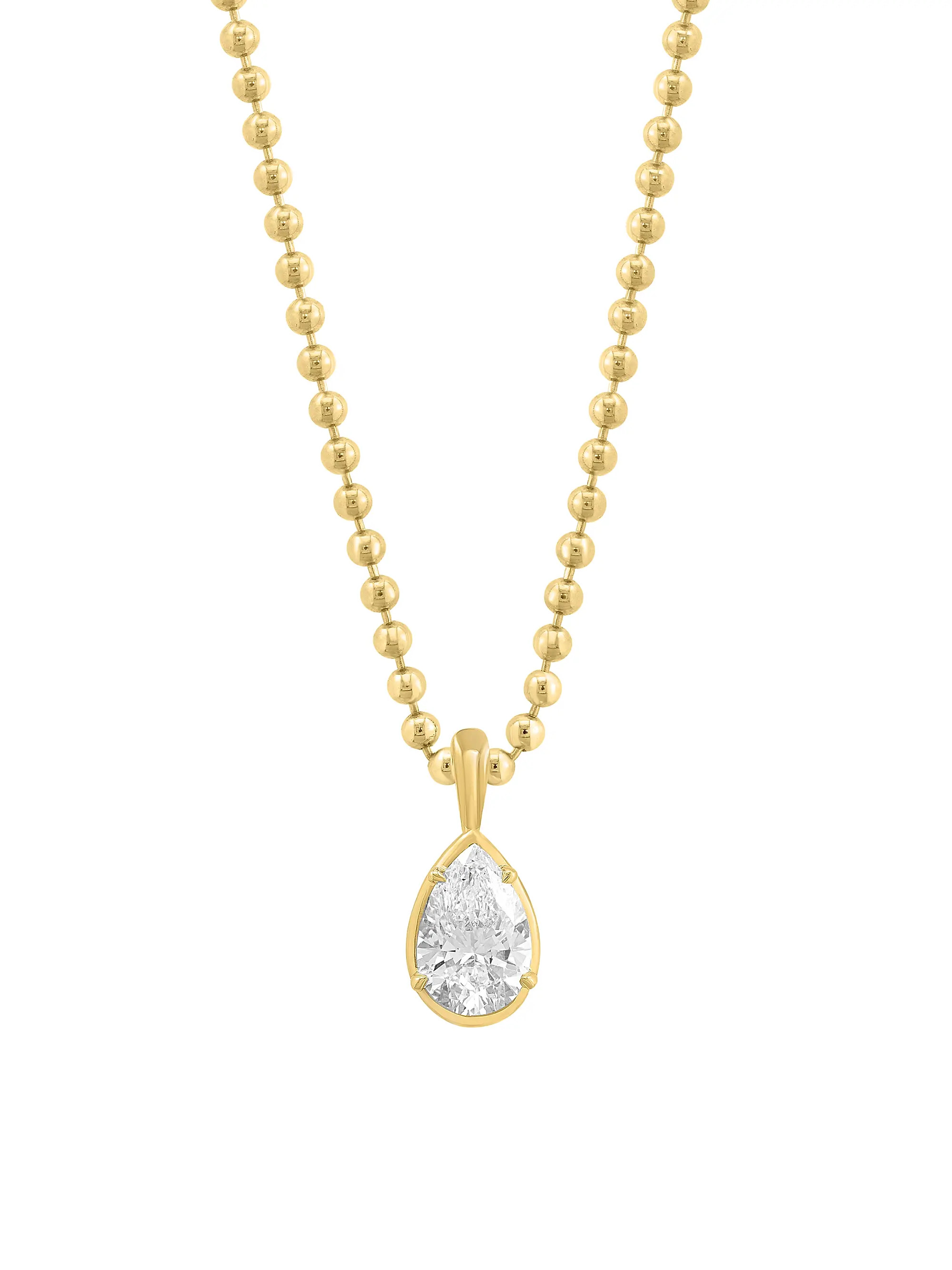 Saks Fifth Avenue Collection 14K Yellow Gold & 2.0 TCW Pear-Cut Lab-Grown Diamond Necklace | Saks... | Saks Fifth Avenue