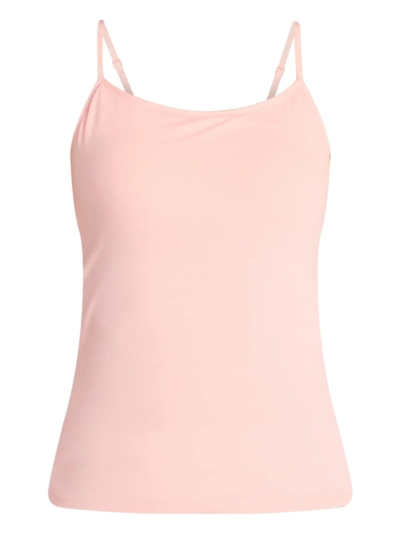 No Boundaries Cropped Cami Top with Shelf Bra, Women's XXS-XXL | Walmart (US)