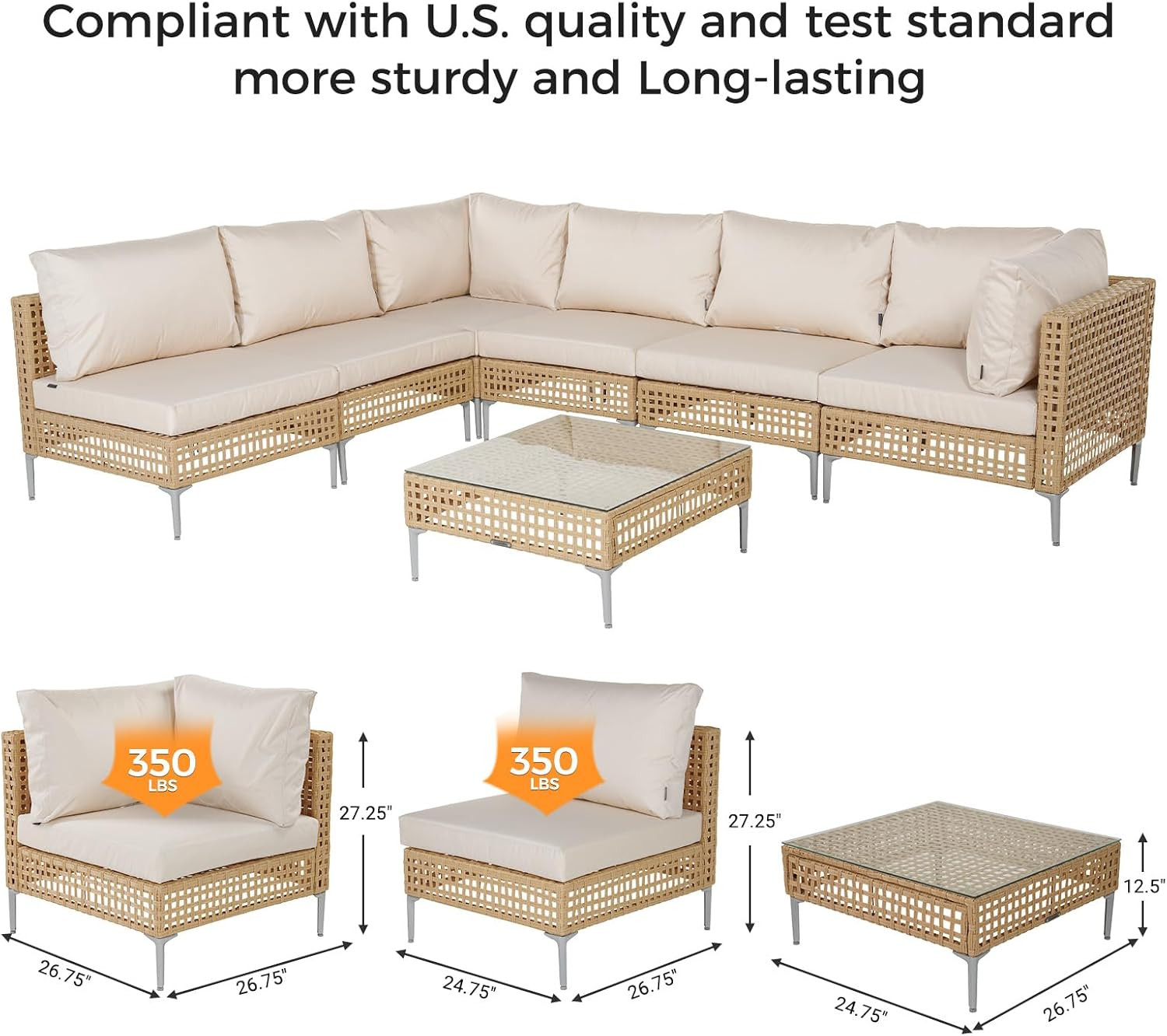 Grand patio 8-Piece Wicker Patio Furniture Set with Lift Top Coffee Storage Table, Outdoor Conver... | Amazon (US)