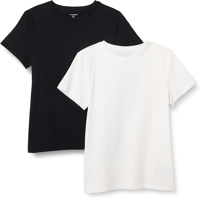 Amazon Essentials Women's Regular Fit 100% Cotton Crewneck Short Sleeve T-Shirt | Amazon (US)