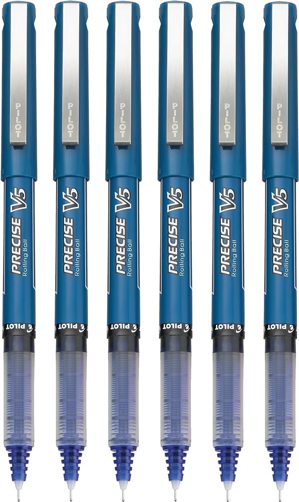 Pilot Precise V5 Stick Rolling Ball Pens, Extra Fine Point, Blue Ink, Pack Of 6 | Amazon (US)