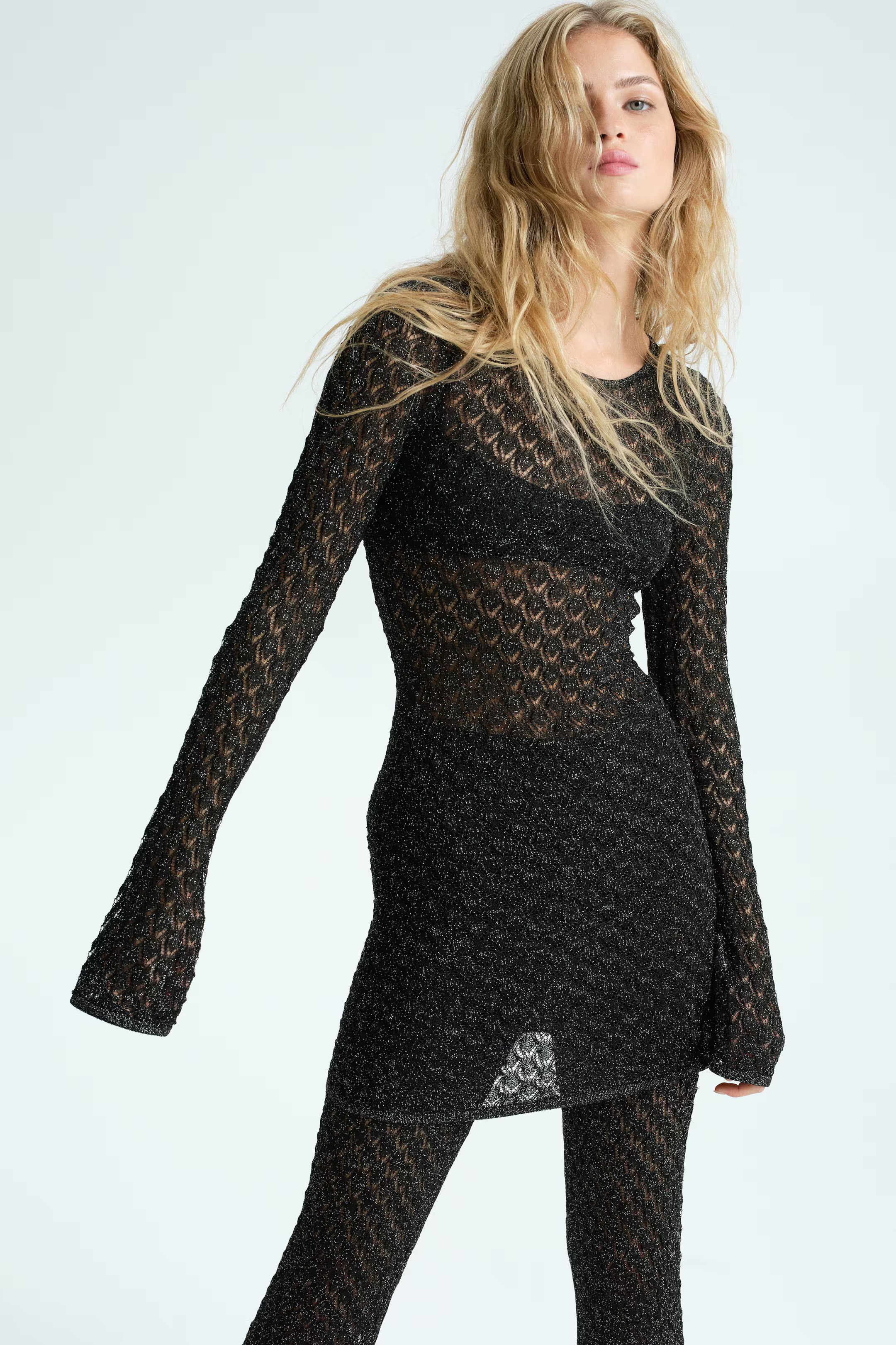 Shimmering pointelle-knit top | H&M (UK, MY, IN, SG, PH, TW, HK)