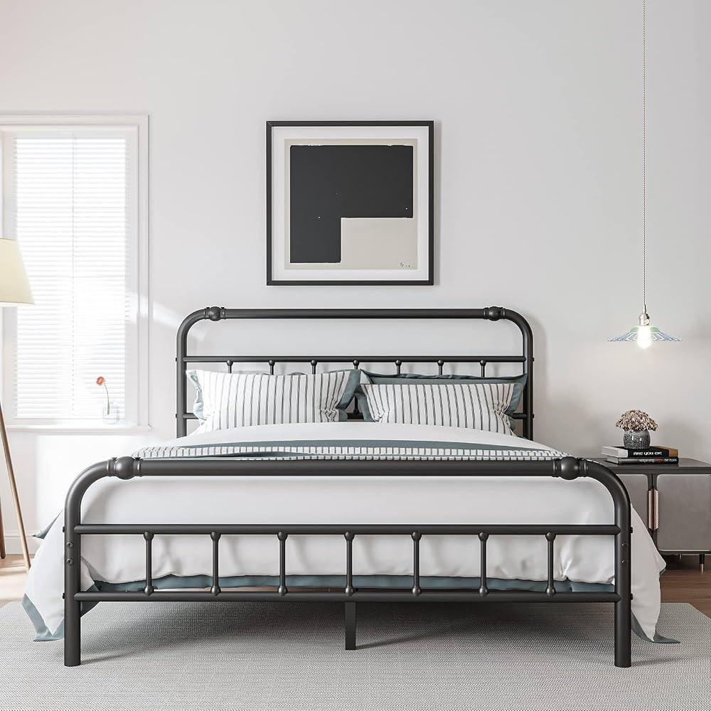 Queen Size Bed Frame with Headboard and Footboard, 18 Inches High, 3500 Pounds Heavy Duty Metal S... | Amazon (US)