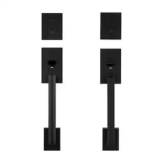 Kwikset San Clemente Matte Black Keyed Entry Door Handleset and Non-Functioning Door Handleset fo... | The Home Depot