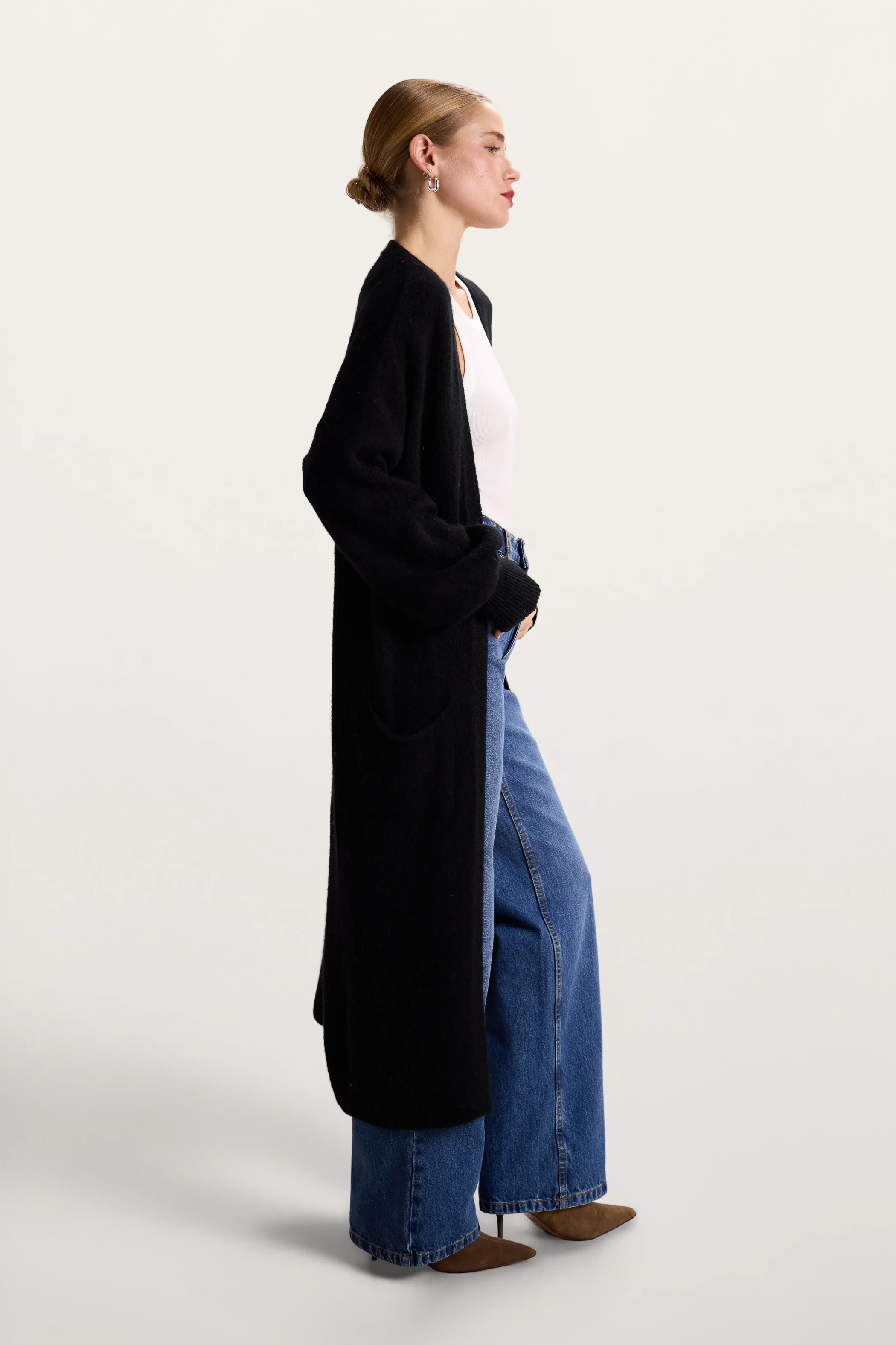 Yasmin Open Cardigan | Black | Alpaca Blend | JAKI